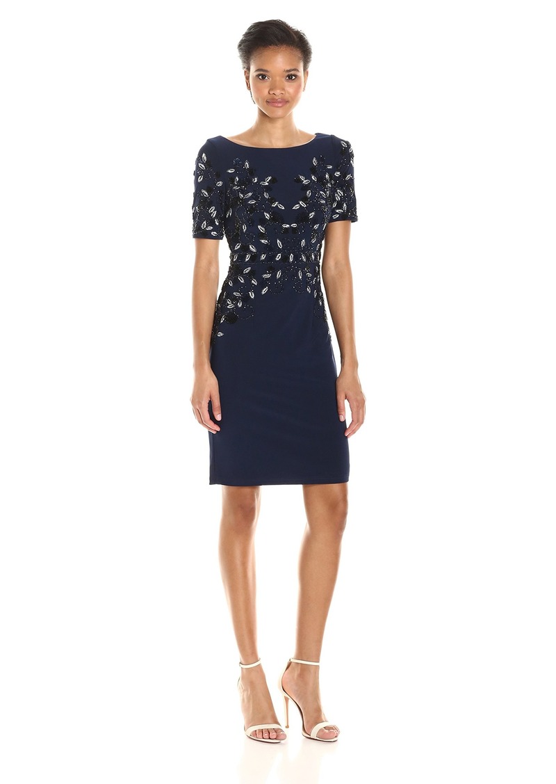 adrianna papell beaded cocktail dress