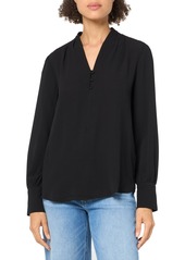 Adrianna Papell Women's Solid Long Sleeve Blouse
