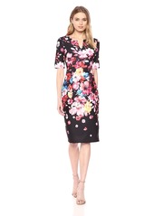Adrianna Papell Women's Spring in Bloom Printed Scuba Sheath Dress