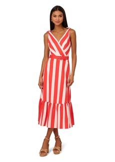 Adrianna Papell Women's Striped Midi Dress