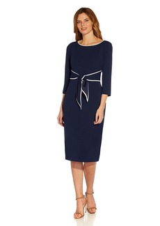 Adrianna Papell Women's Tipped Crepe TIE Dress
