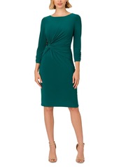 Adrianna Papell Women's Twisted 3/4-Sleeve Sheath Dress - Dark Ivy