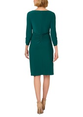 Adrianna Papell Women's Twisted 3/4-Sleeve Sheath Dress - Dark Ivy