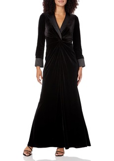 Adrianna Papell Women's Velvet Tuxedo Gown