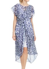 Adrianna Papell Women's Watercolor Leopard Twist Dress