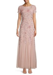 Adrianna Papell Beaded Godet Gown