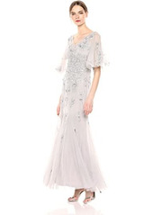 Adrianna Papell Women's Beaded Wide Sleeve Gown
