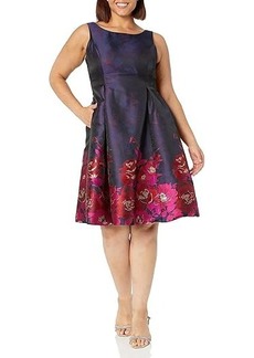 Adrianna Papell Border Jacquard Dress