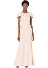 Adrianna Papell Cape Crepe Mermaid Gown