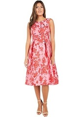 Adrianna Papell Cherry Blossom Jacquard Midi Dress
