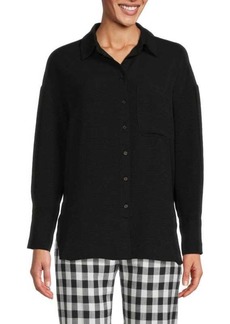 Adrianna Papell Classic Solid Button Down Shirt