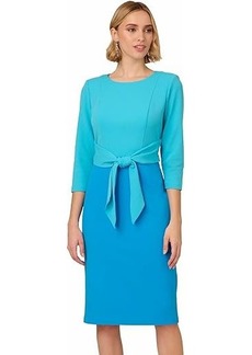 Adrianna Papell Colorblock Tie Front Dress
