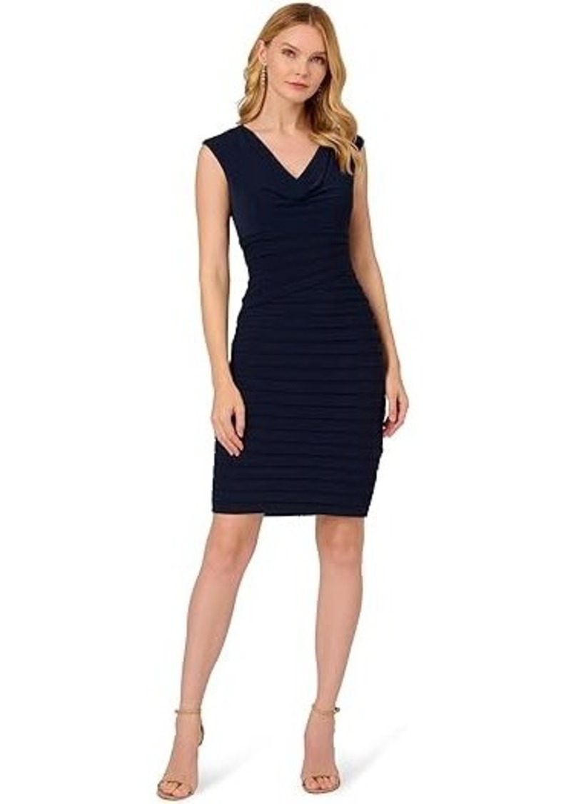 Adrianna Papell Cowl Neck Banded Dress