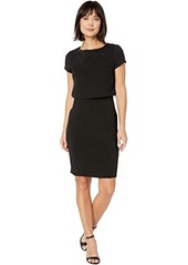 Adrianna Papell Embellished Popover Sheath Dress