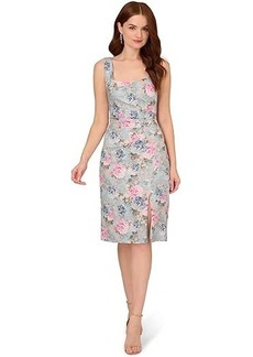 Adrianna Papell Floral Matelasse Dress