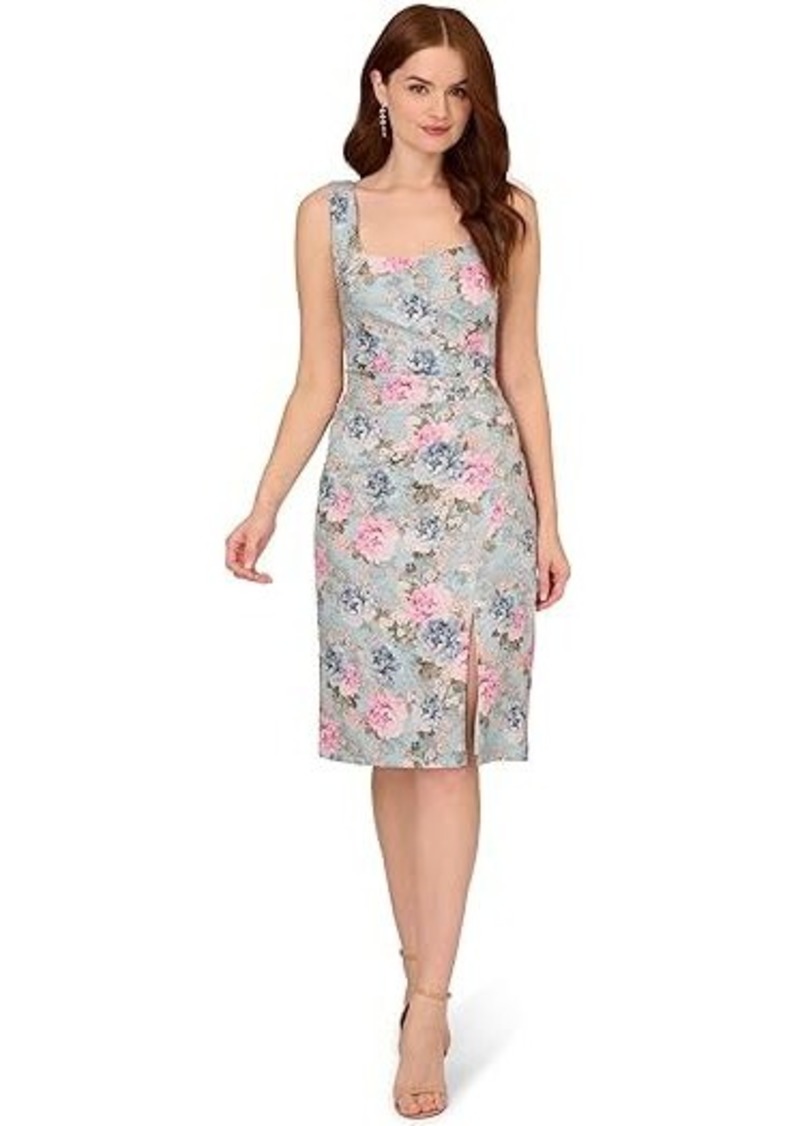 Adrianna Papell Floral Matelasse Dress