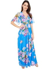 Adrianna Papell Floral Printed Chiffon Gown