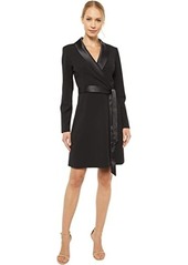Adrianna Papell Knit Crepe Tuxedo A-Line Dress