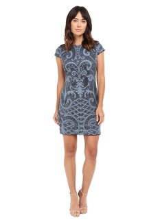 Adrianna Papell Lace and Sequin Cap Sleeve Dress