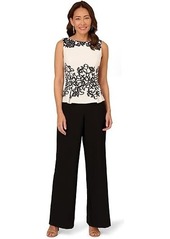 Adrianna Papell Scroll Lace Jumptsuit