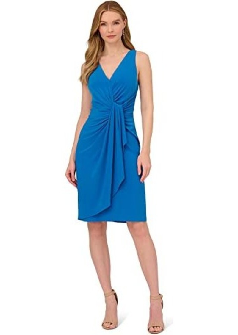 Adrianna Papell Side Draped Stretch Jersey Dress