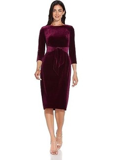 Adrianna Papell Stretch Velvet Tie Front Dress