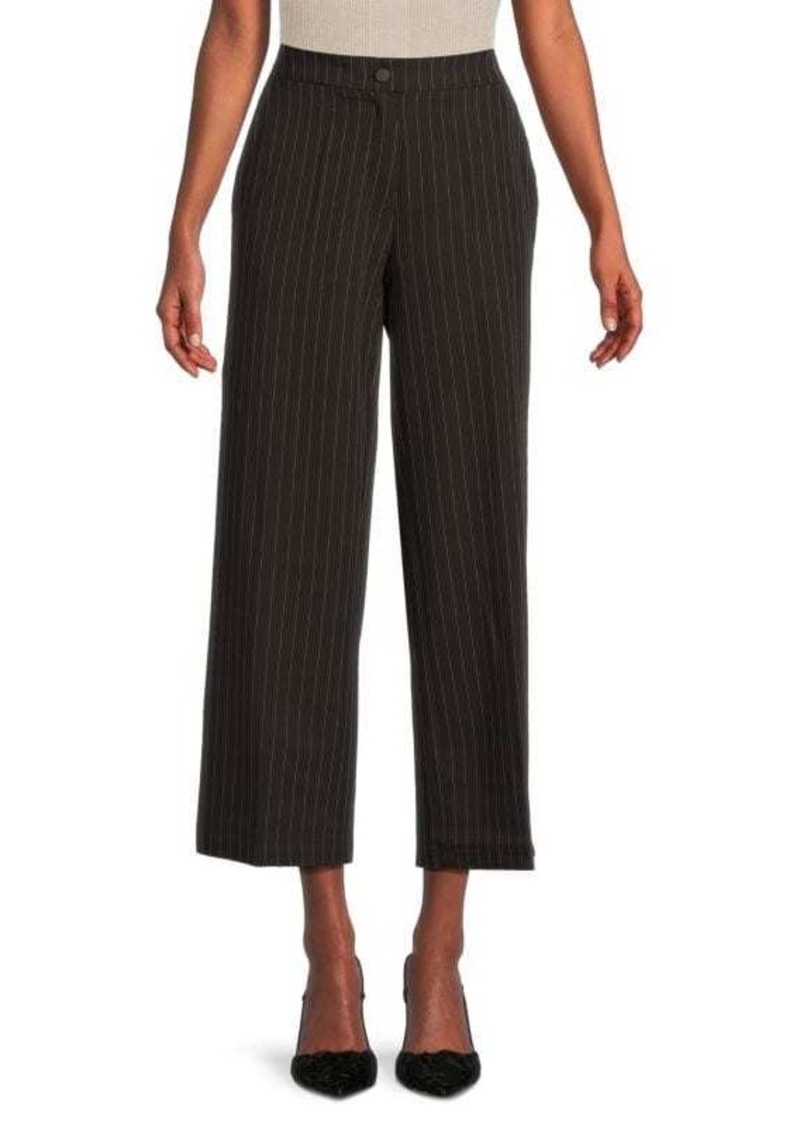 Adrianna Papell Striped & Cropped Wide Leg Pants