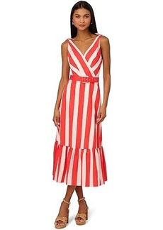 Adrianna Papell Striped Midi Dress