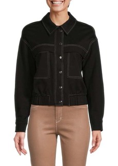 Adrianna Papell Utility Contrast Knit Jacket
