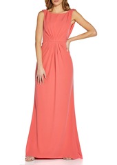 Adrianna Papell Drape Back Sleeveless Crepe Gown