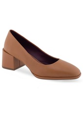 Aerosoles Alae Dress-Pump-Mid Heel - Tan Leather