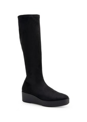 Aerosoles Cecina Boot-Casual Boot-Tall-Wedge - Black Faux Suede