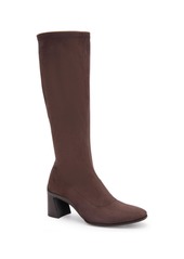Aerosoles Centola Boot-Dress Boot-Tall-Mid Heel - Black Stretch