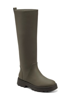 Aerosoles Slalom Water Resistant Faux Leather Boot in Olive Leather Pu at Nordstrom Rack