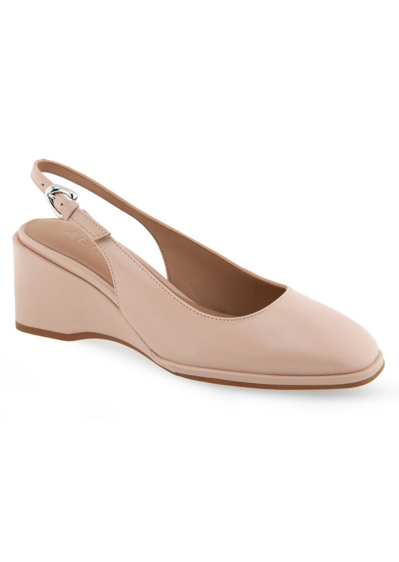 Aerosoles Women's Aria Wedge Slingbacks - Cipria Leather