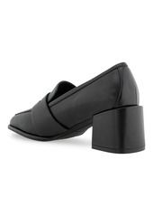 Aerosoles Women's Arnett Block Heel Loafers - Black Smooth Leather