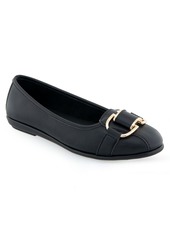 Aerosoles Women's Bentley Buckle Flats - Black Polyurethane