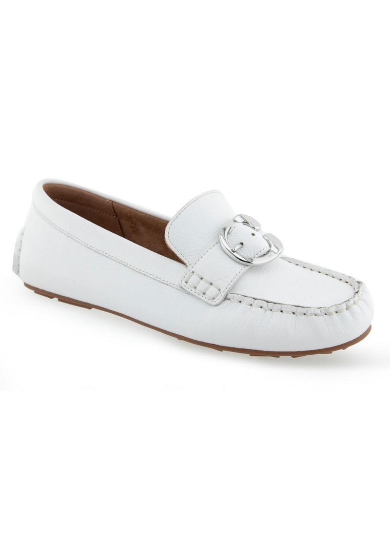 Aerosoles Women's Case Ornamented Loafers - White Leather