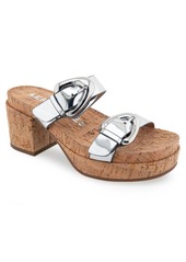 Aerosoles Women's Chance Platform Sandals - Silver Mirror Metallic Polyurethane