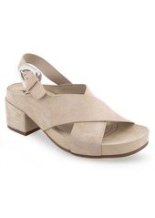 Aerosoles Women's Chrystie Buckle Block Heel Sandals - Pale Khaki Suede