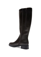 Aerosoles Women's Daria Double Zip Tall Boots - Black Grainy Faux Leather - Polyurethane