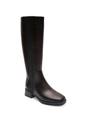 Aerosoles Women's Daria Double Zip Tall Boots - Black Grainy Faux Leather - Polyurethane