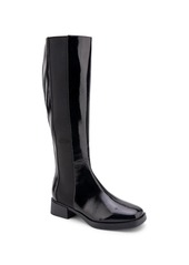 Aerosoles Women's Daria Double Zip Tall Boots - Black Grainy Faux Leather - Polyurethane