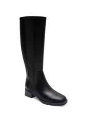 Aerosoles Women's Daria Double Zip Tall Boots - Black Grainy Faux Leather - Polyurethane