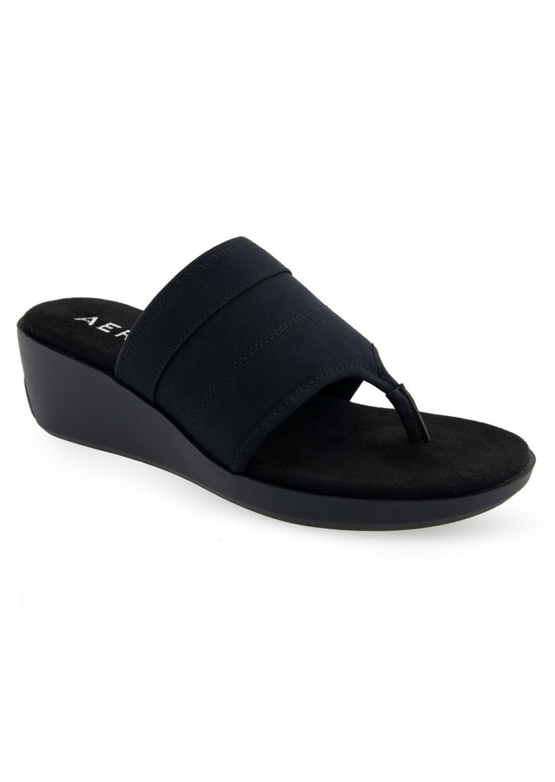 Aerosoles Women's Ilectra Wedge Sandals - Black Elastic