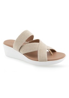 Aerosoles Women's Ilona Wedge Sandals - Soft Gold Elastic