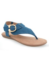 Aerosoles Women's Isa Flat Sandals - Medium Blue Denim