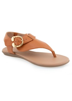 Aerosoles Women's Isa Flat Sandals - Tan Polyurethane Leather