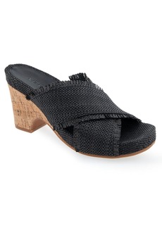 Aerosoles Women's Madina Open Toe Wedge Sandals - Black Raffia