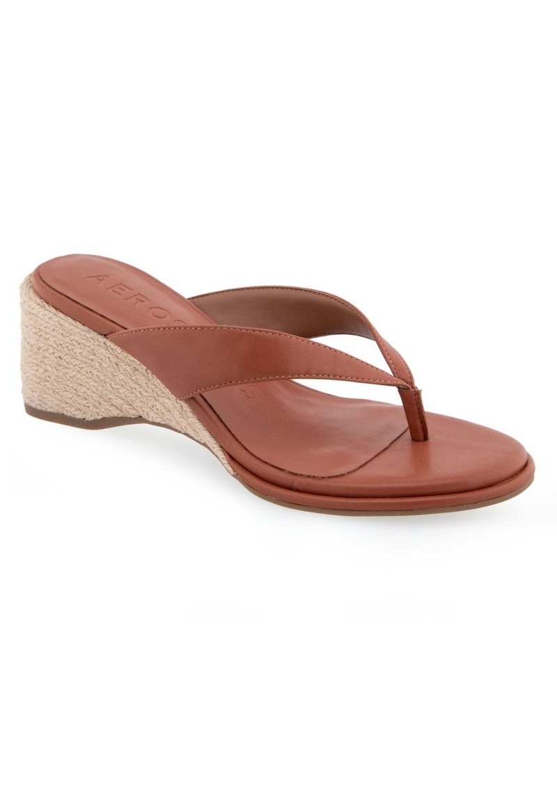Aerosoles Women's Nero Wedge Flip Flop Sandals - Ginger Bread Polyurethane